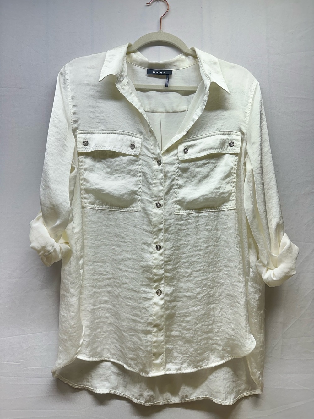 DKNY Women's Cream Button-Front Utility Shirt